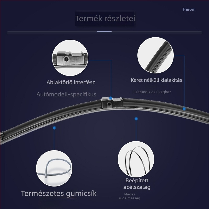 BMW sorozathoz keret nélküli ablaktörlő, csendes működés, HD gumiszalag, kompatibil a 1/3/5/7 és X1/X3/X5/X6 modellekkel, készleten