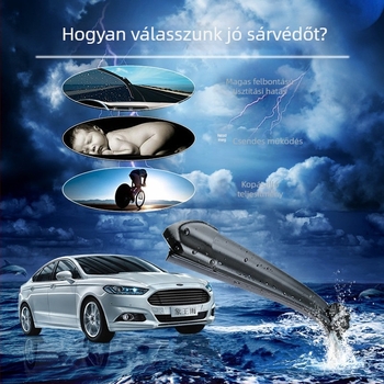 Csont nélküli inline ablaktörlő penge S550 Renault és BMW számára – 180° söpörés, 12V, kétoldalas, természetes gumi Grade A, acélalap elektroforenzessel