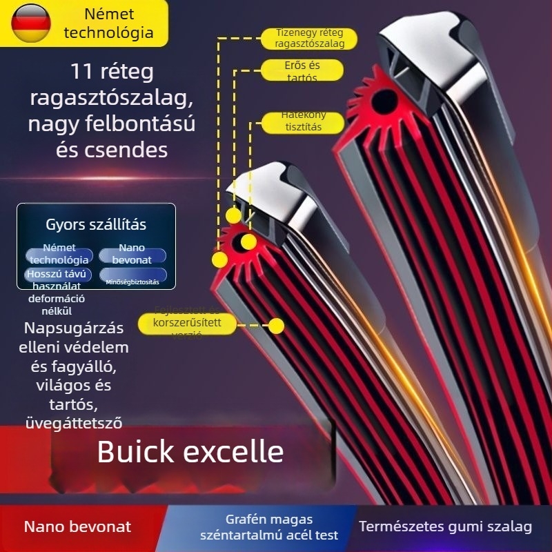 Keret nélküli ablaktörlő Buick Excelle GT14/15/16/17 modellekhez, 11 réteg gumisáv, kétoldalas