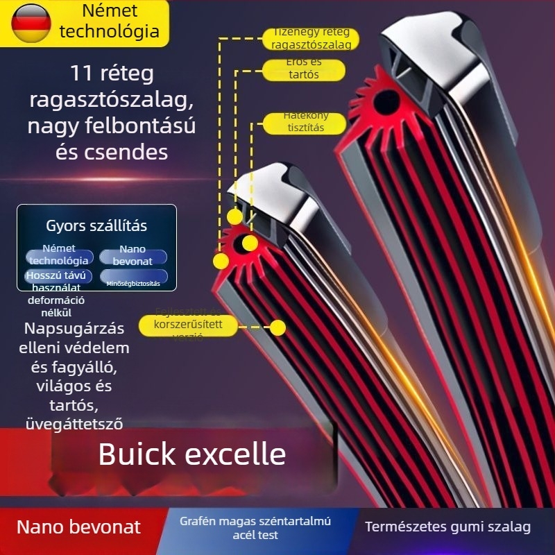 Keret nélküli ablaktörlő Buick Excelle GT14/15/16/17 modellekhez, 11 réteg gumisáv, kétoldalas