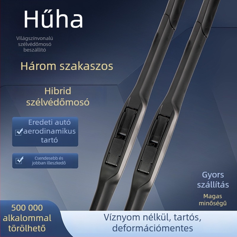Universális U-alakú autó ablaktörlő pengék, csendes működés, háromrészes dizájn