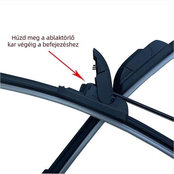 Rámátlan ablaktörlő penge, második generáció, kompatibil U-típusú és Hook karokkal, modell 14-26, törlési szög 180°, természetes kaucsuk, kiegészítő 000447