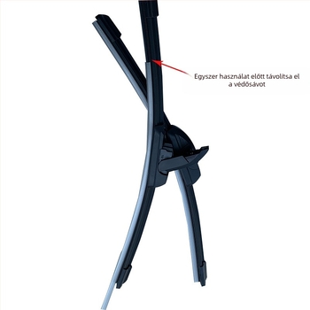 Rámátlan ablaktörlő penge, második generáció, kompatibil U-típusú és Hook karokkal, modell 14-26, törlési szög 180°, természetes kaucsuk, kiegészítő 000447