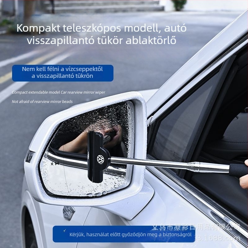 Autó visszapillantó tükör tisztító, mini kaparó, teleszkópos esőtisztító szilikon éllel