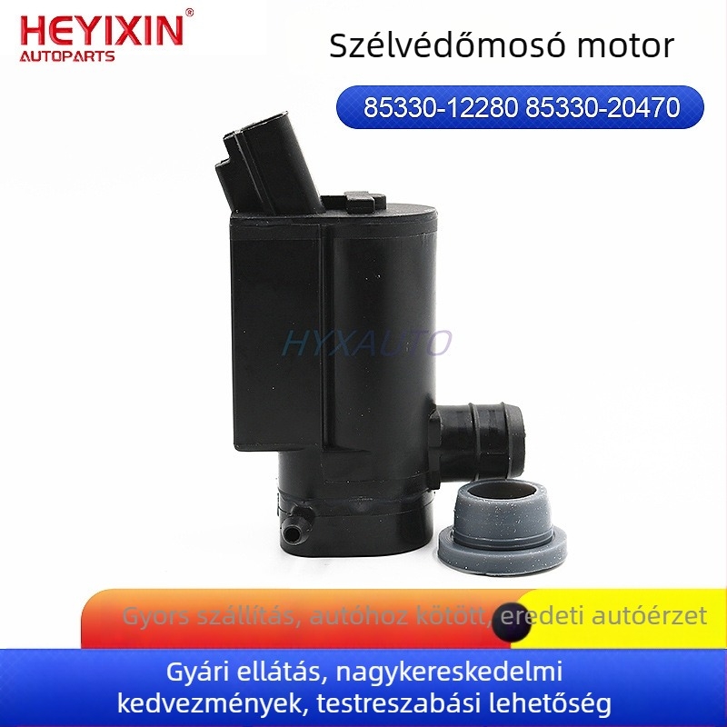 Szélvédő törlőmotor vízsugár szórással, modellek 85330-12280, 85330-10290, 85330-20470, 12V, integrált törlő mechanizmus, műanyag