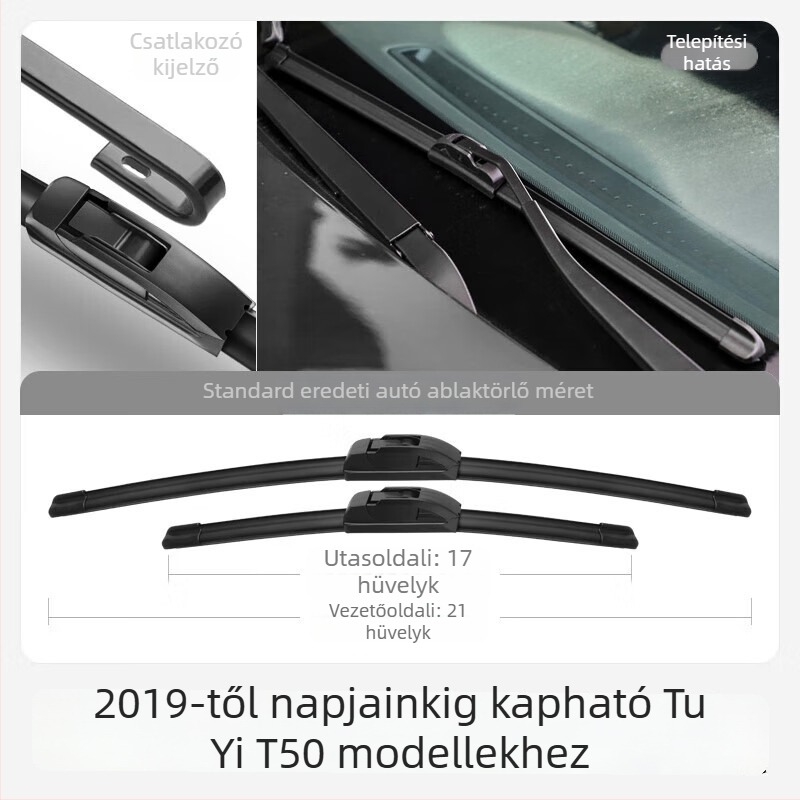 Keret nélküli ablaktörlő teherautókhoz és mikroautókhoz, gumisorral