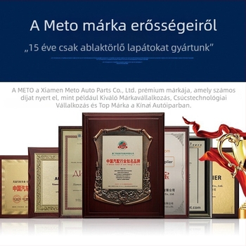 Meto keret nélküli ablaktisztító WB-540B, univerzális U-típus, 90° törlés szög, illeszkedik a GM modellek 90%-ához, kettős oldalú, rugós acél és természetes gumi