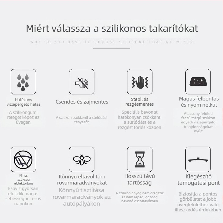 Szilikon bevonat keret nélküli ablaktörlő szalag — Cserealkatrész szám TTD, Kar összeállítás 650, Tisztítási szög 180°, Általános modellek