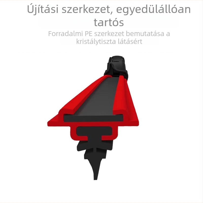Keret nélküli, többfunkciós autó ablaktörlő — modell S704A; anyag PC/POM/szilikon bevonat/TPR; 12V motor; törlés lefedettség: teljes