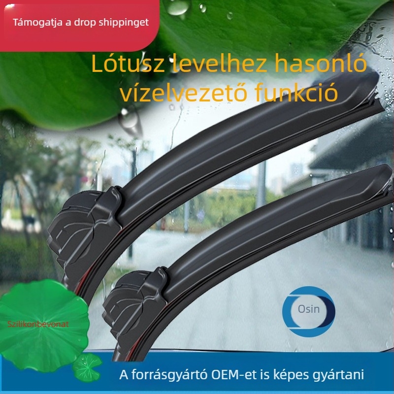Keret nélküli, többfunkciós autó ablaktörlő — modell S704A; anyag PC/POM/szilikon bevonat/TPR; 12V motor; törlés lefedettség: teljes