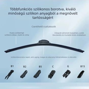 Keret nélküli ablaktörlő szilikon bevonattal, modell F71, 99%-os modellekhez kompatibilis, 90° törlési szög, részleges törlés, Cardason.