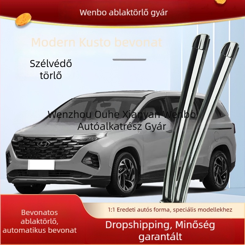 Bevonatos keret nélküli ablaktörlő OEM Hyundai Kusuto – első gumisáv és hátsó ablaktörlő