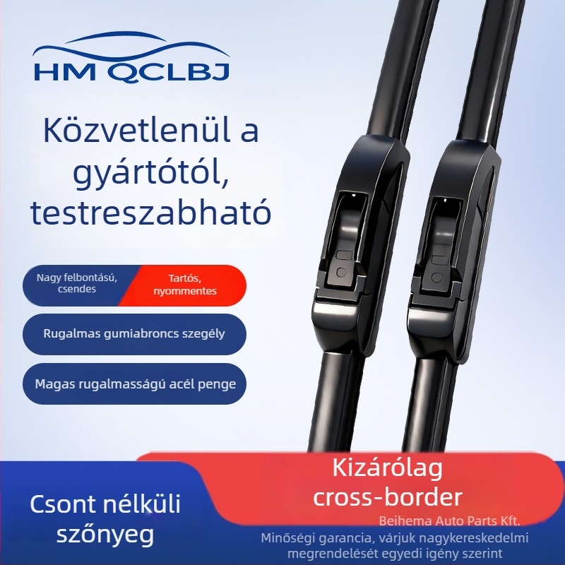 U-típusú univerzális keret nélküli ablaktörlő autókhoz, 12V, egyoldali törlés, három- és négykerekű járművekhez