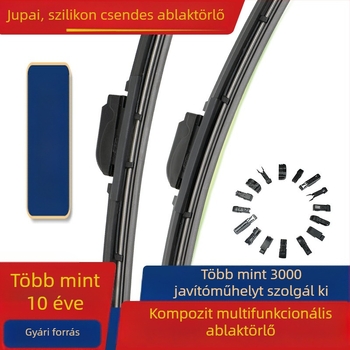 Kompozit többfunkciós keret nélküli autó ablaktörlő, nagy ívelt dizájn, univerzális U-típusú csatlakozó