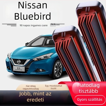 Nissan Bluebird ablaktörlők hatszintes gumiszalaggal, elöl és hátul