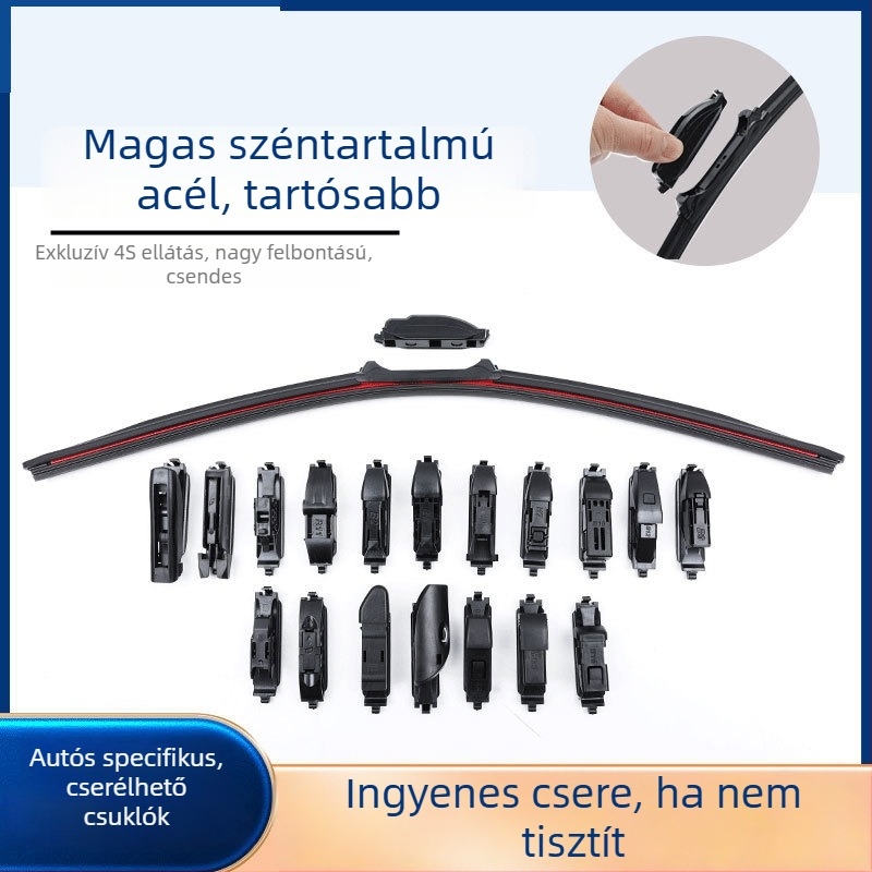 Keret nélküli autóablaktörlő piros éllel, multifunkcionális, univerzális
