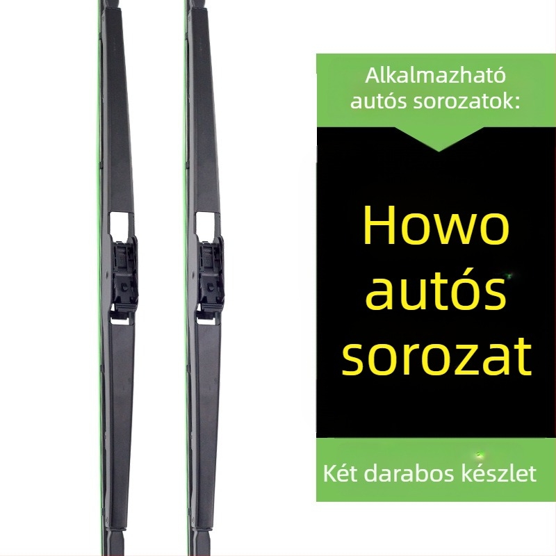 Bozhou ablaktörlőlapok Jiefang J6-hoz, DeLong vas kerettel, Howo és nagy teherautók, kétoldalas