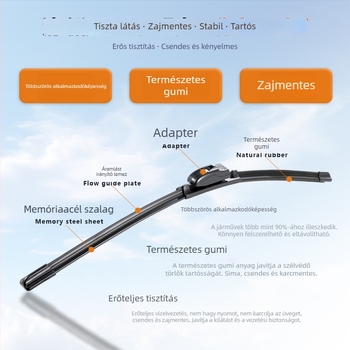 Csont nélküli ablaktörlők, többfunkciós, U-formájú pengékkel és gumírozott csíkkal, modell 630, OEM/ODM autóalkatrészek