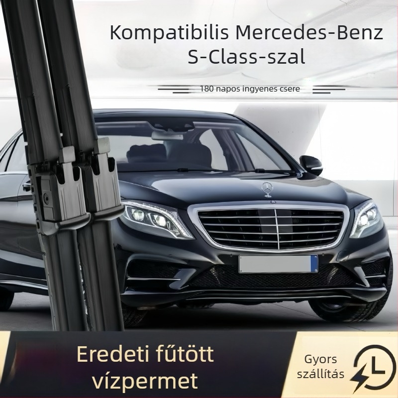 Keret nélküli autó ablaktörlő Mercedes-Benz S-Class – univerzális modell 0023, 12/24V, természetes gumi
