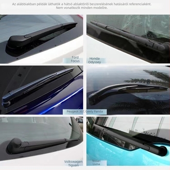Hátsó ablaktörlő-kar készlet minden modellhez, 14–28 hüvelyk, 24V motor, gumírozott penge