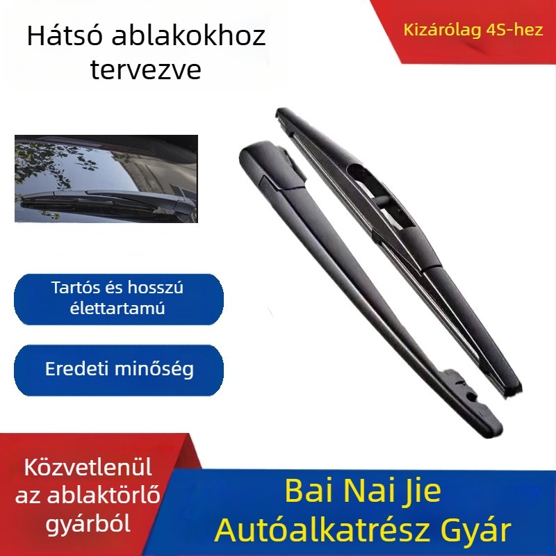 Hátsó ablaktörlő-kar készlet minden modellhez, 14–28 hüvelyk, 24V motor, gumírozott penge