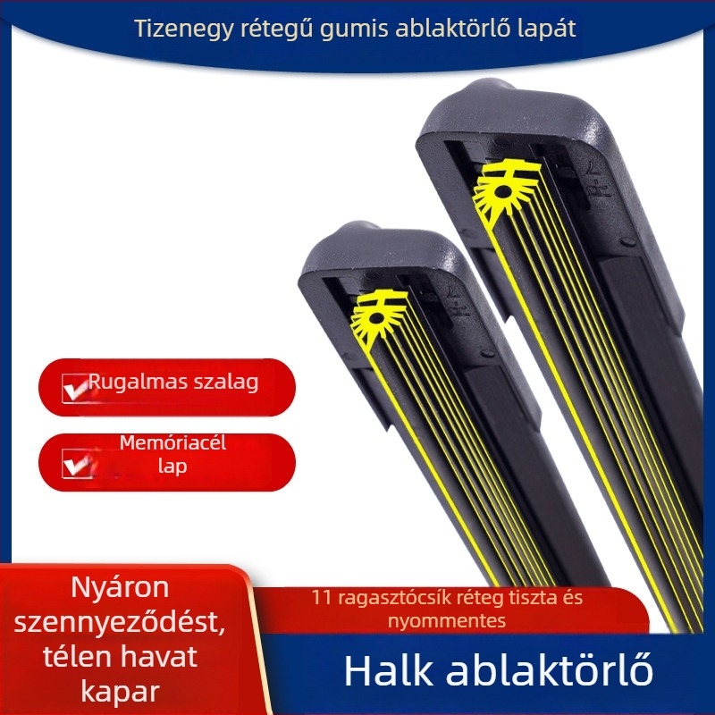 11‑rétegű keret nélküli első ablaktörlő, csendes, univerzális