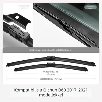 Venucia D60 ablaktörlő lap alkatrész Dongfeng autóhoz, keret nélküli dizájn