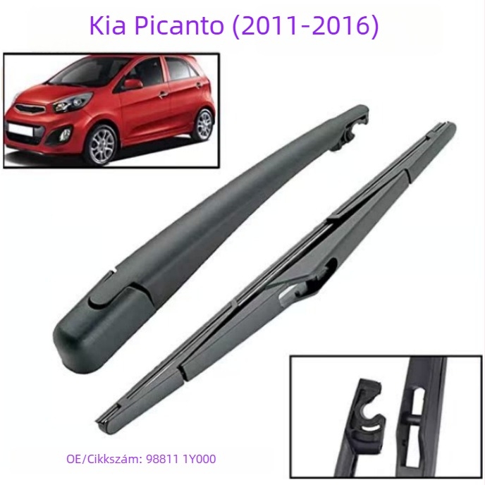Kia Picanto hátsó ablaktörlő kar és penge – összeszerelés