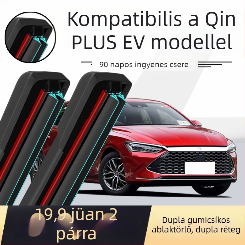 Ganuo kettős rétegű ablaktörlő penge BYD Qin Plus DMI21 modellhez, DMI gumiszalaggal