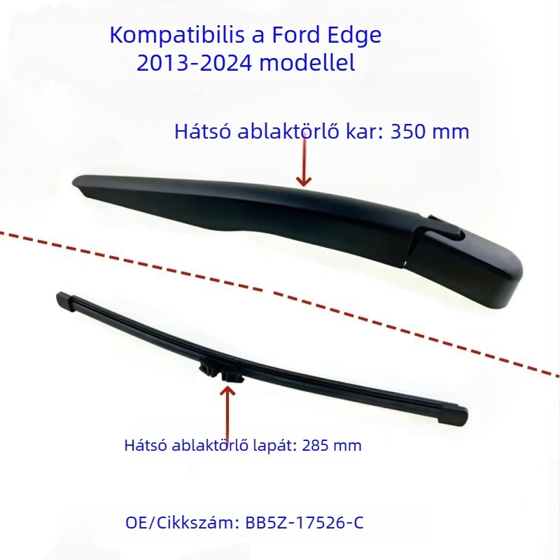 Ford Kuga hátsó ablaktörlő kar-összeállítás 2013–tól napjainkig, modell H-0069, 12V, természetes gumi + acéllemez, BB5Z-17526-C