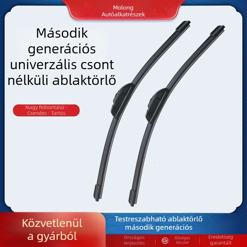 Keret nélküli, második generációs U-alakú univerzális autóablaktisztító, csendes és tiszta