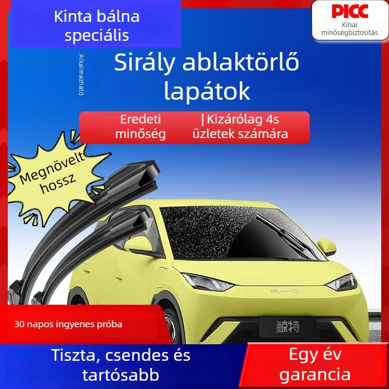 BYD Seagullhez tartozó első ablaktörlő, 30 hüvelyk, kiterjesztett gumilap, csendes működés