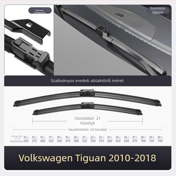 Volkswagen Tiguan első és hátsó keret nélküli ablaktörlők, 2010–2012 modelléhez (HD)