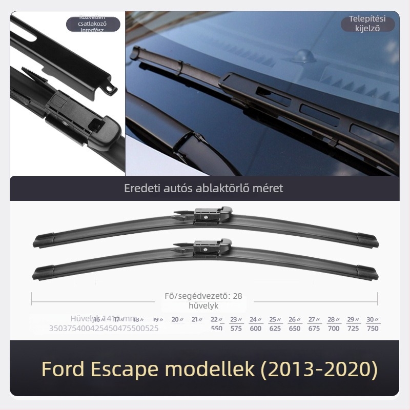 Ford Escape Wing Tiger keret nélküli első és hátsó ablaktörlőlapok, 2017–2018, természetes gumi