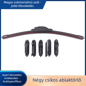 Keret nélküli négyrétegű ablaktörlő penge, 18 adapterrel