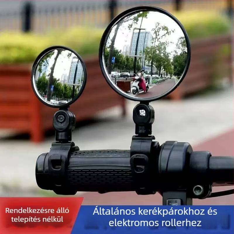 Állítható hátsó tükör univerzális elektromos kerékpárokhoz, üveg gömb alakú tükör műanyag burkolattal