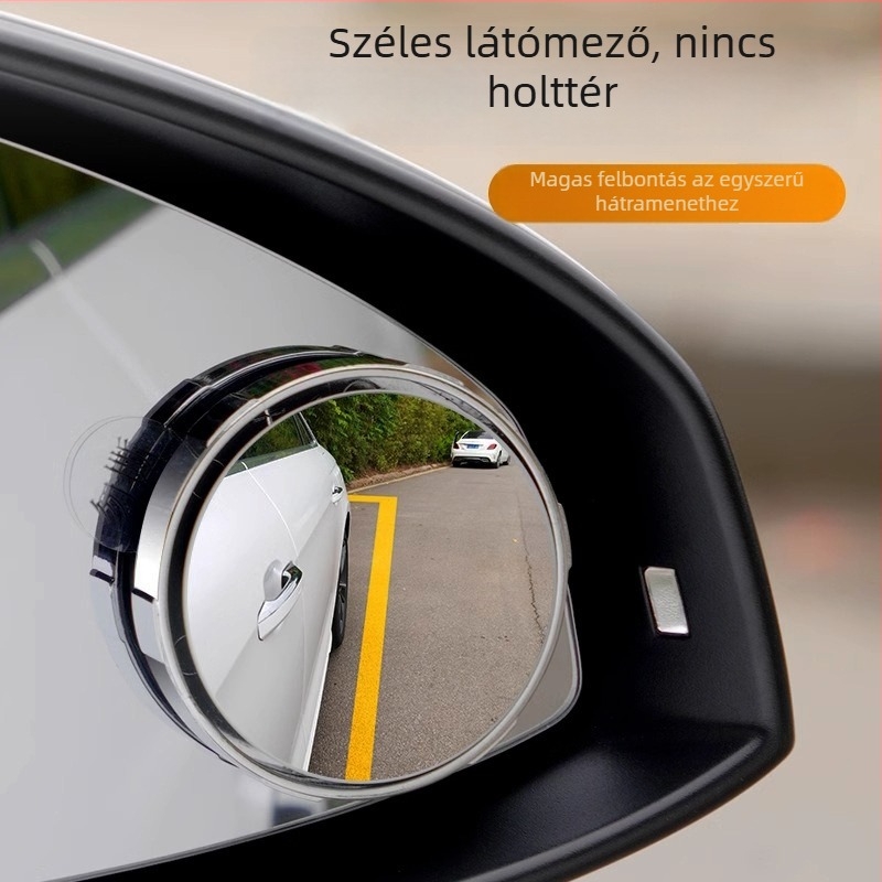 360°-ban állítható autó holttér-tükör, kicsi kör alakú visszapillantó tükör előre és hátra holttérhez, ultra-tiszta optika
