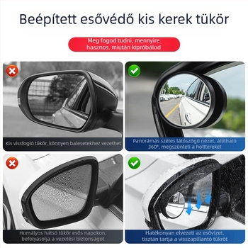 Autó hátsó tükör esővédő – holttér segítő tükör – tolató tükör védő – Márka: yeleno Road