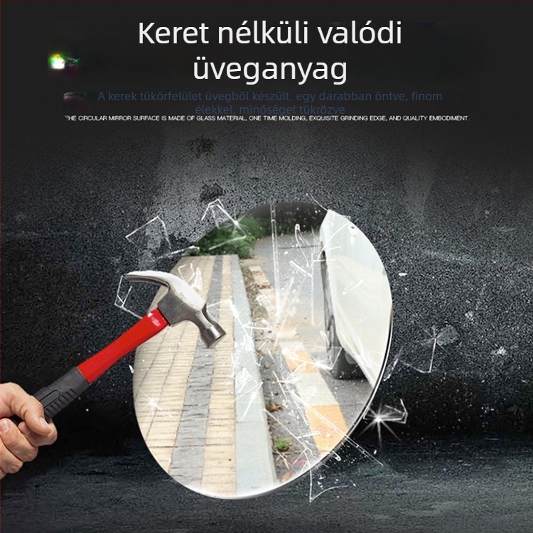 Autó hátsó nézet tükre keret nélküli, kis kör alakú tükörrel, állítható HD üveg, segéd visszafelé néző tükör