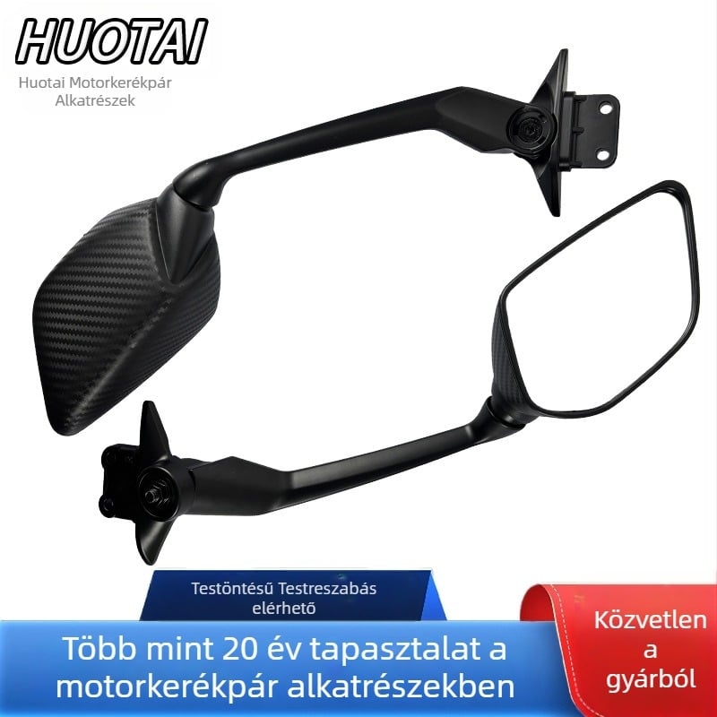 Yamaha T-Max530 számára készült egyedi gyártású hátsó tükör — Karbonszövetes textúra, Széles látószög, Alumínium ötvözet ház, Modell F6031/H3240
