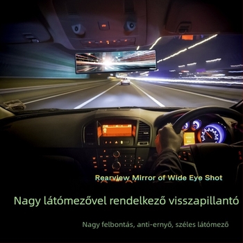 Autó belső visszapillantó tükre, széles látószögű gömb alakú tükör, antireflex bevonattal, 12V, univerzális üvegtükör