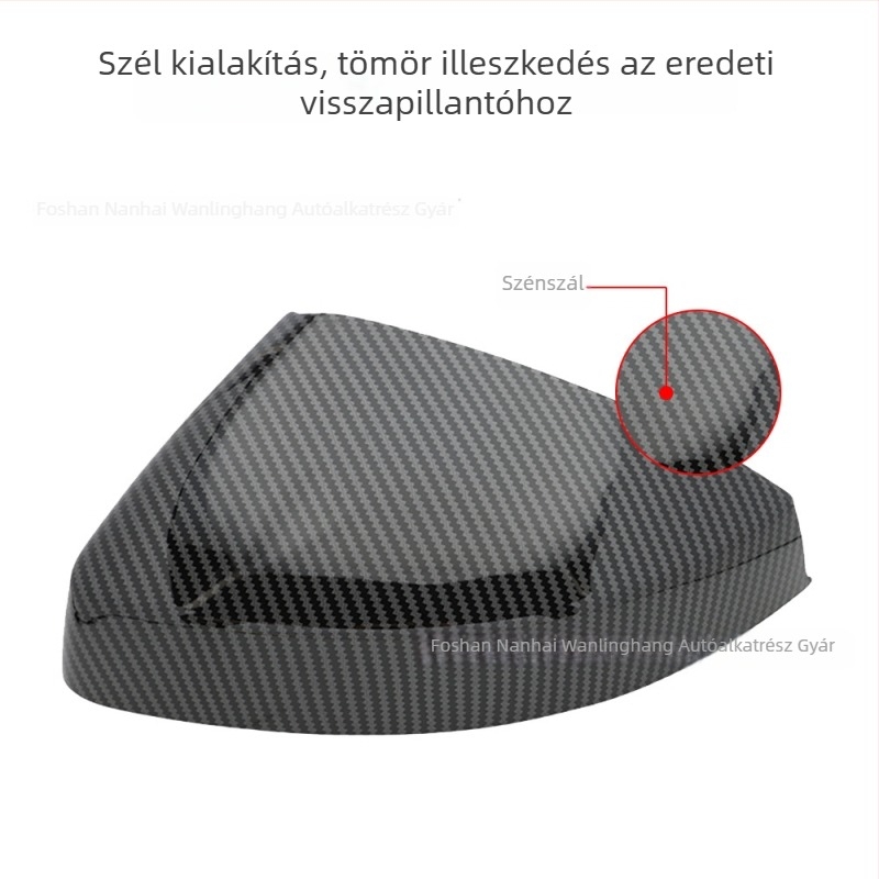 Hátsó tükrök héja, snap-on AD042, kompatibil Audi A3/S3 8V RS3 (2013–2019), ABS+PC burkolat és ABS+PC tükrözőanyag