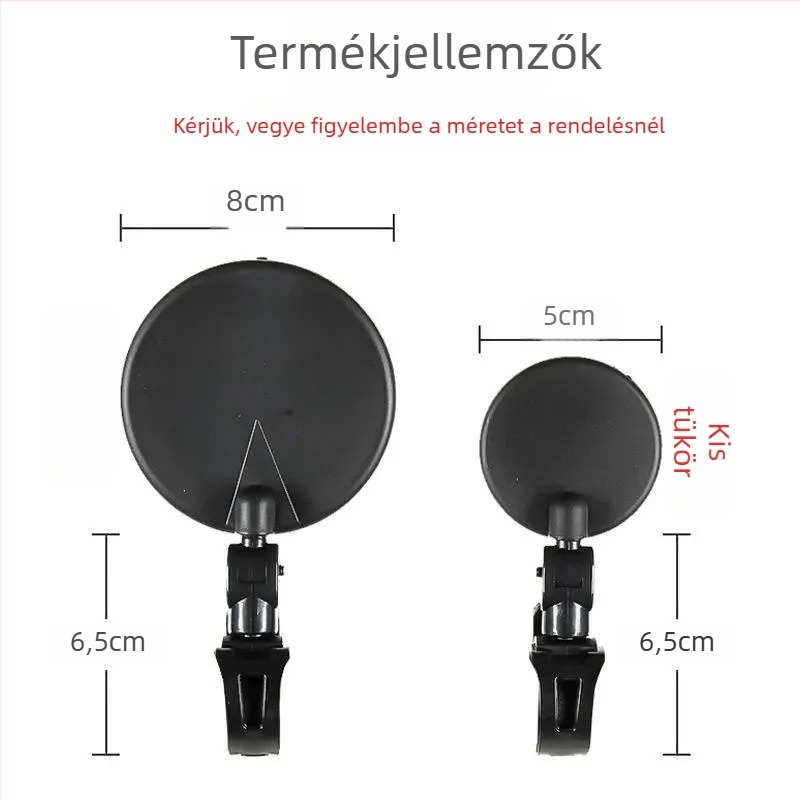 Canting univerzális elektromos kerékpár visszapillantó tükör, konvex, állítható, gyors felszerelés