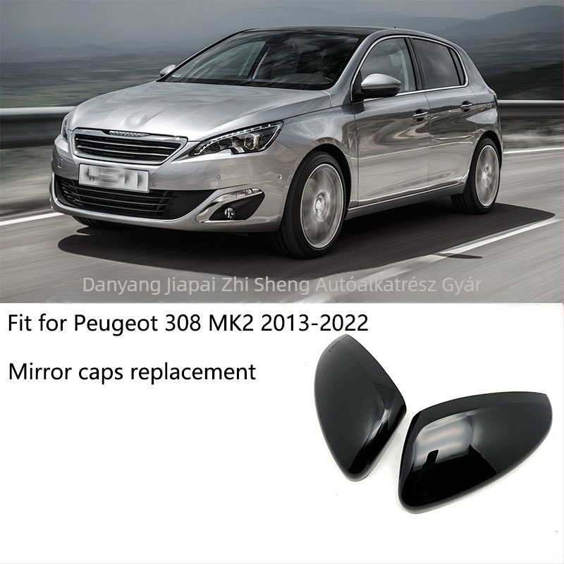 Peugeot 308 MK2 12-22 visszapillantó tükörház, fekete bevonattal