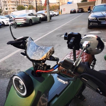 Elektronikus motorkerékpár hátsó tükör – síktükör, üveg, ABS burkolat, TT-101