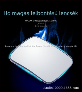 XL-1010 Hátsó nézet tükör, ívelt üveg, keret nélküli, négyszögletes forma, széles látószög, Wood