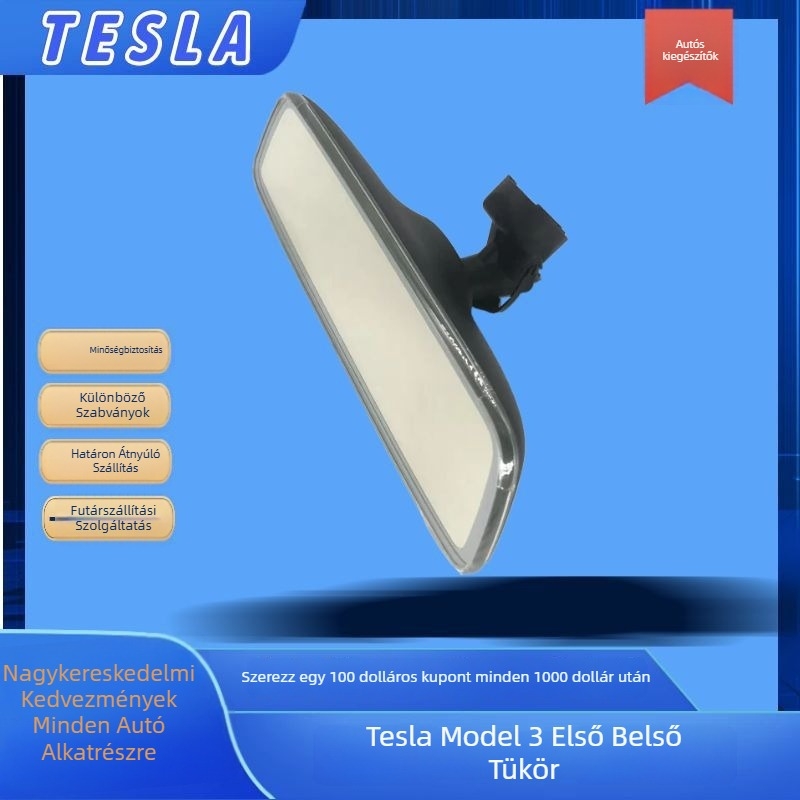 Tesla Model 3 belső visszapillantó tükör — sík tükör, ABS anyag, kiegészítő 1119904