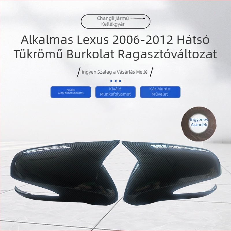 Ragasztós visszapillantó ház Lexus 2006-2012 – ABS, sík tükör, kompatibilis a 06-12 modellekkel