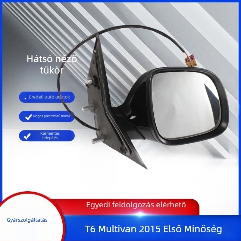 VW T6 Multivan 2015-höz való visszapillantó tükör-készlet, összecsukható elektromos, sík tükör, üveg, ABS ház, 24V