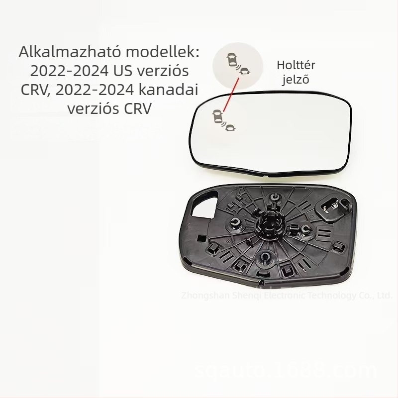 Hátsó nézet tükör csere CR-V 2022–2024 (US), modell 0907; sík tükör; 12V tápegység; ABS ház; tükörtakaró üveg